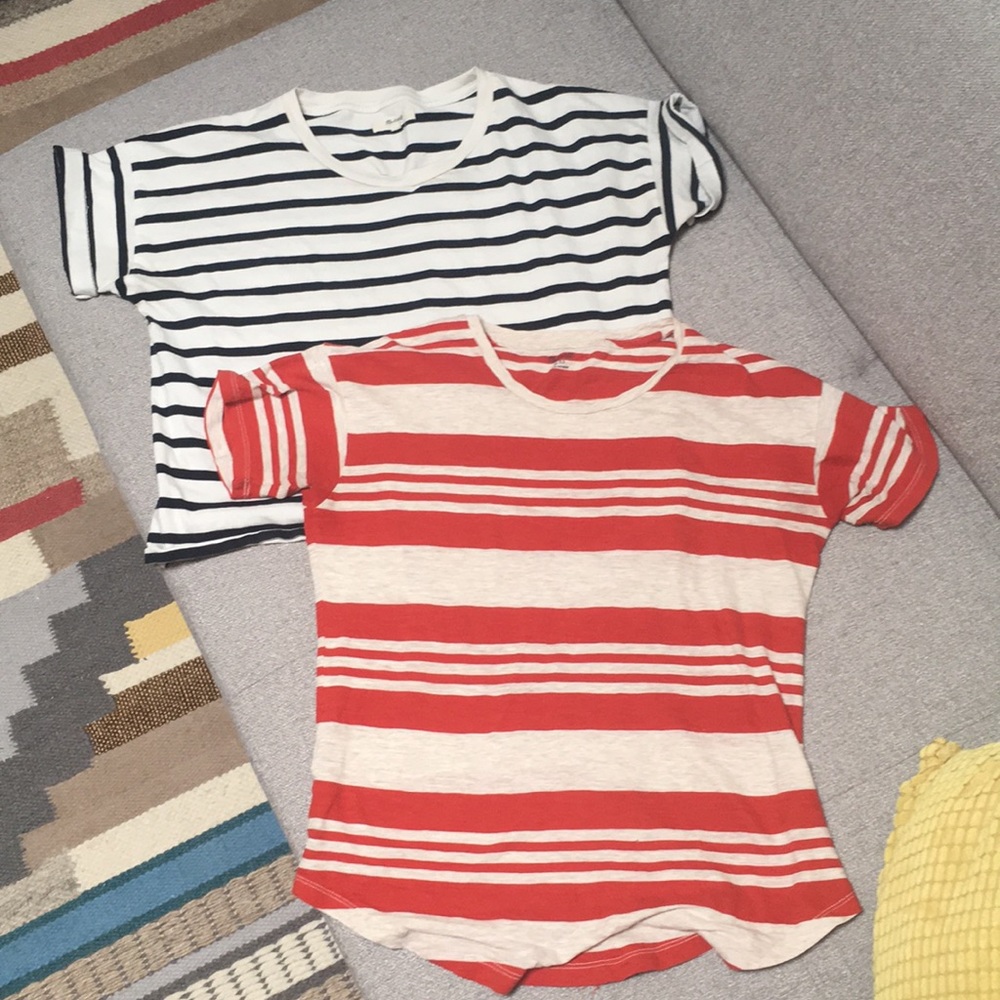 Two Madewell striped t shirt tops S